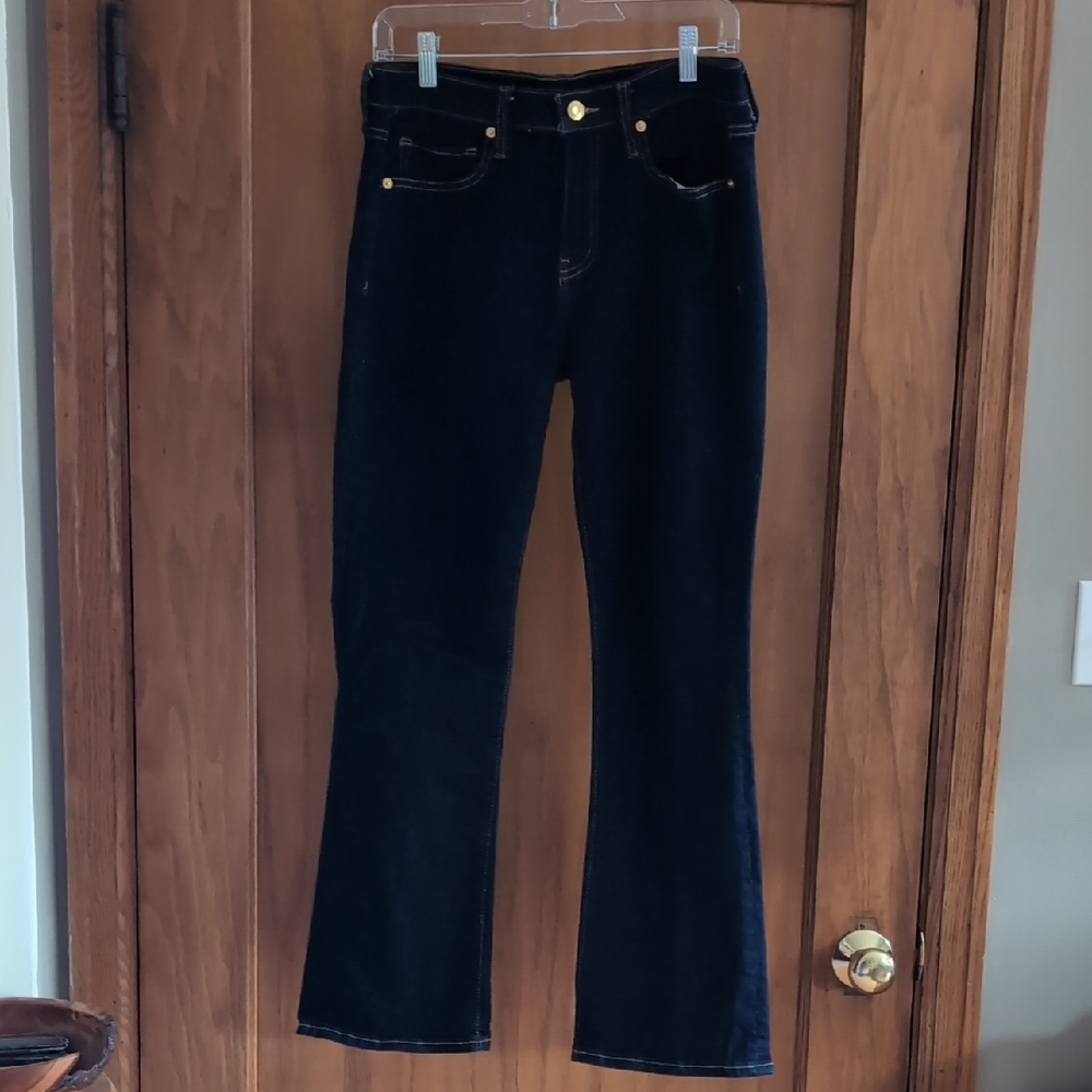 GAP Factory Women's Mid Rise Universal Baby Boot Jeans, Dark Wash 8/29 Short